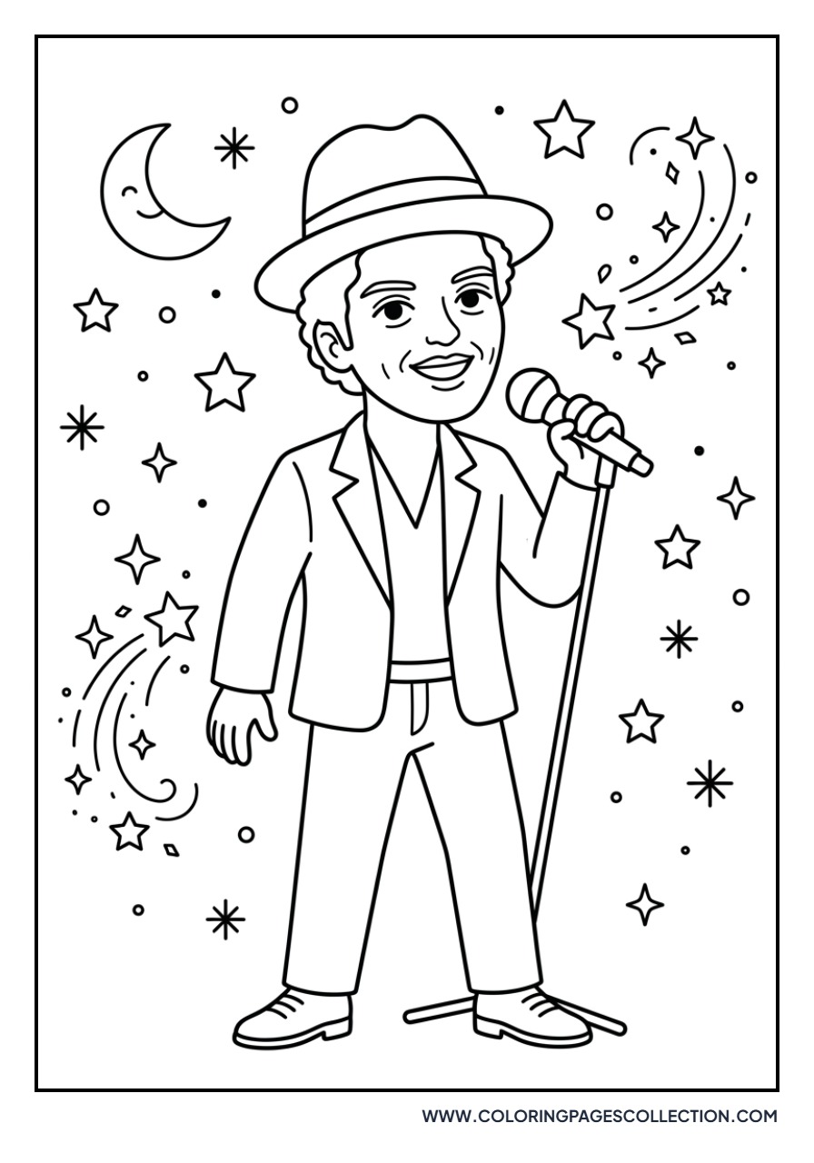 Bruno Mars with Sparkling Stars