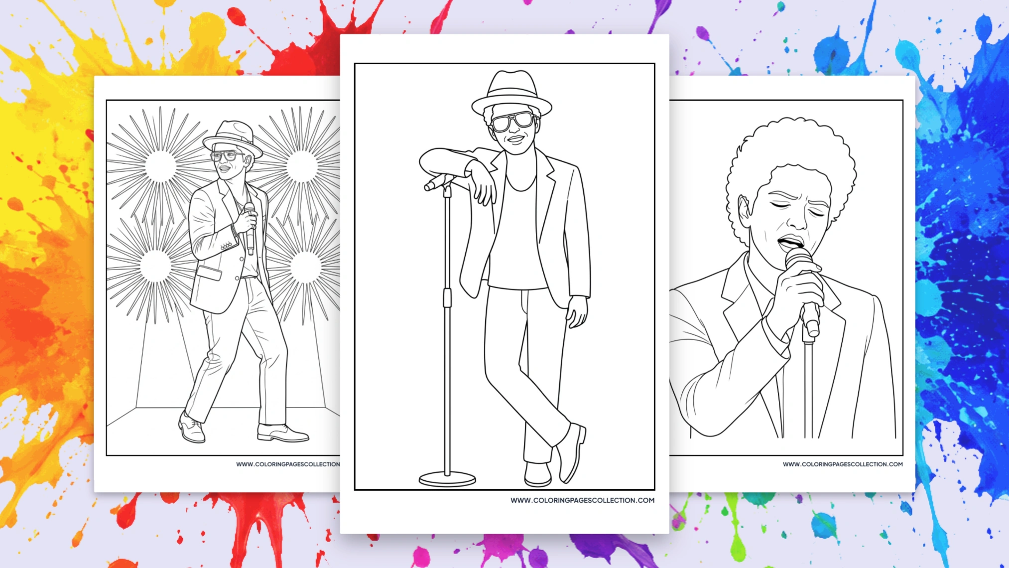 50+ Free Printable Bruno Mars Coloring Pages