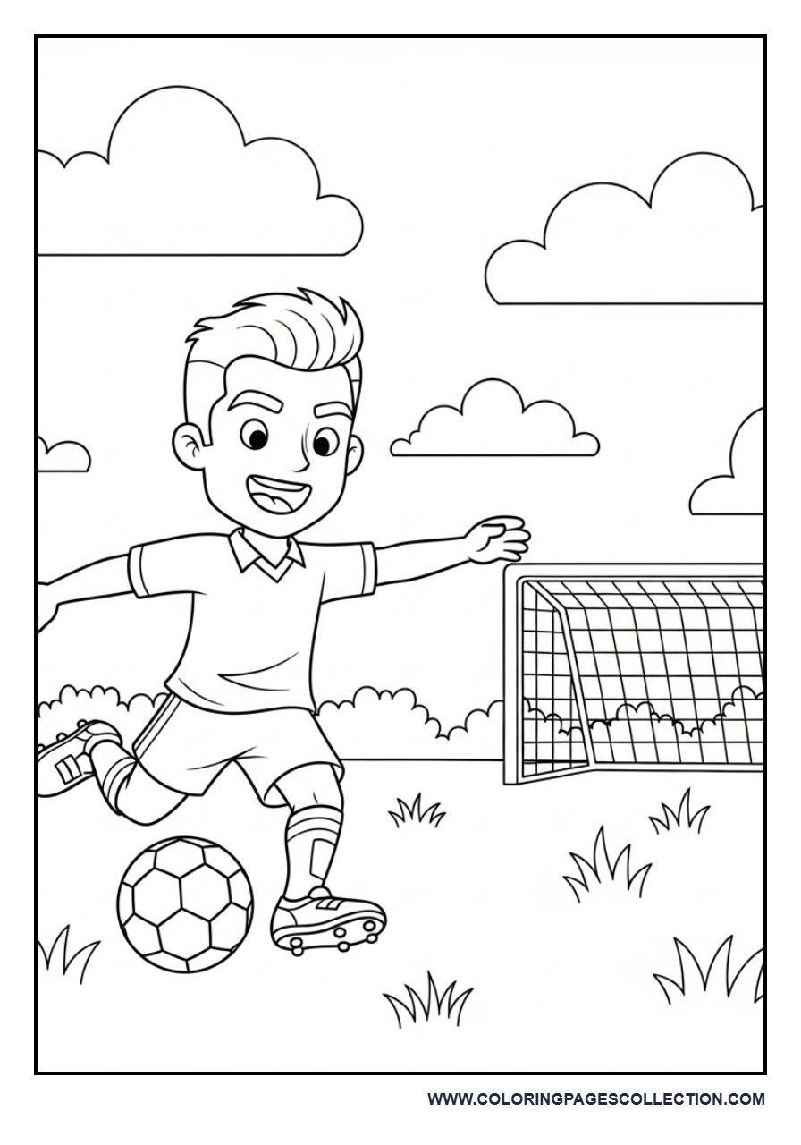 Cartoon Cristiano Ronaldo Kicking a Ball