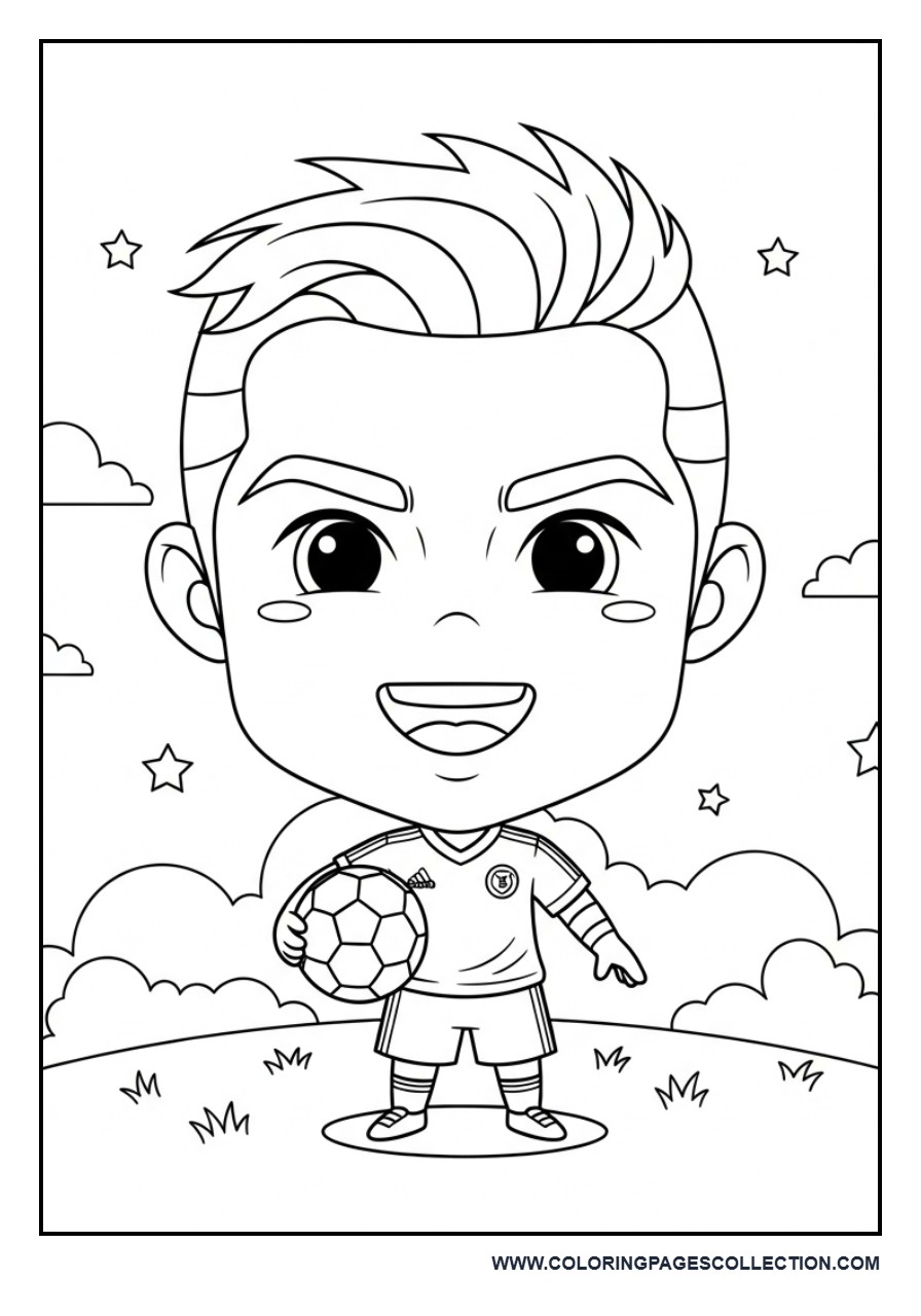 Chibi Cristiano Ronaldo with a Soccer Ball