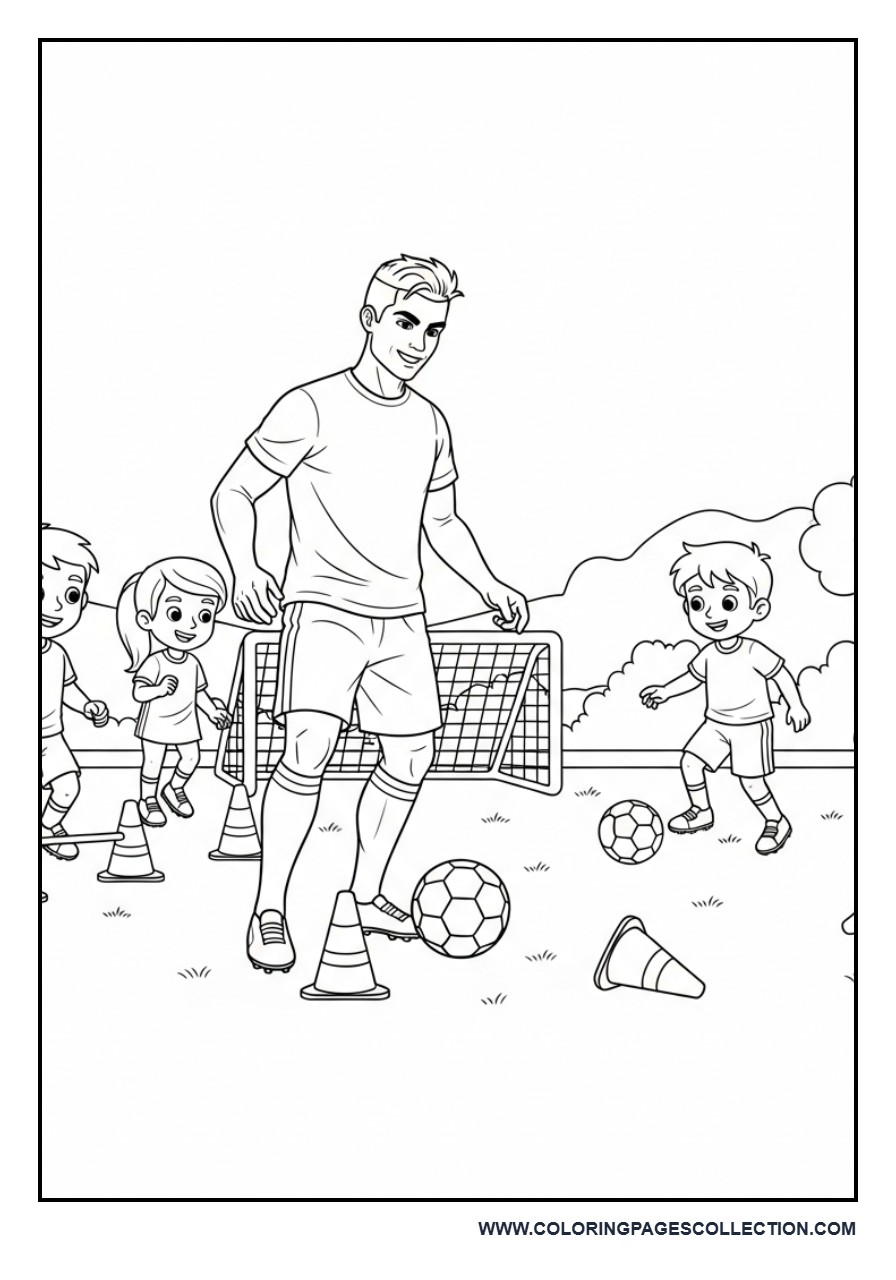 Cristiano Ronaldo Coaching a Soccer Drill