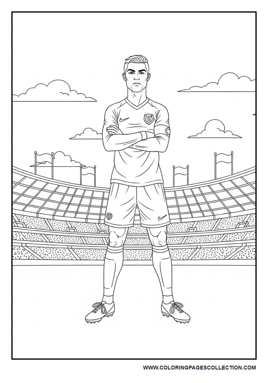 Cristiano Ronaldo in Front of a Giant Stadium