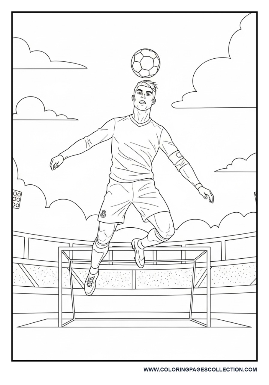 Cristiano Ronaldo Jumping for a Header