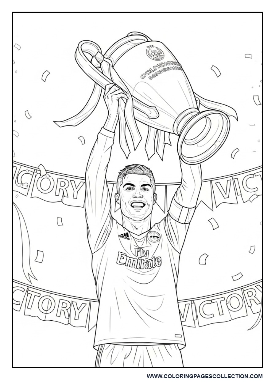 Cristiano Ronaldo Lifting a Championship Trophy