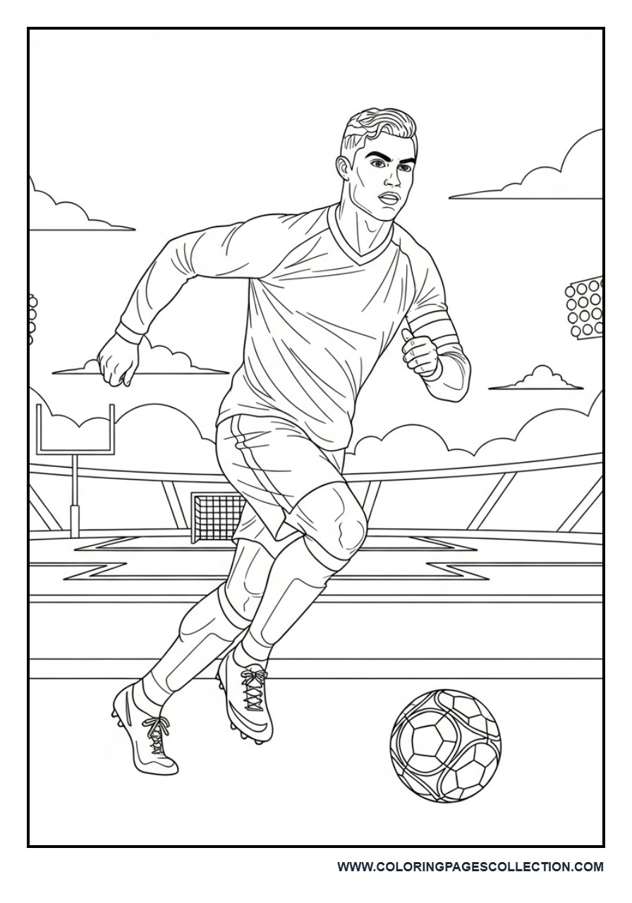 Cristiano Ronaldo Sprinting Down the Field