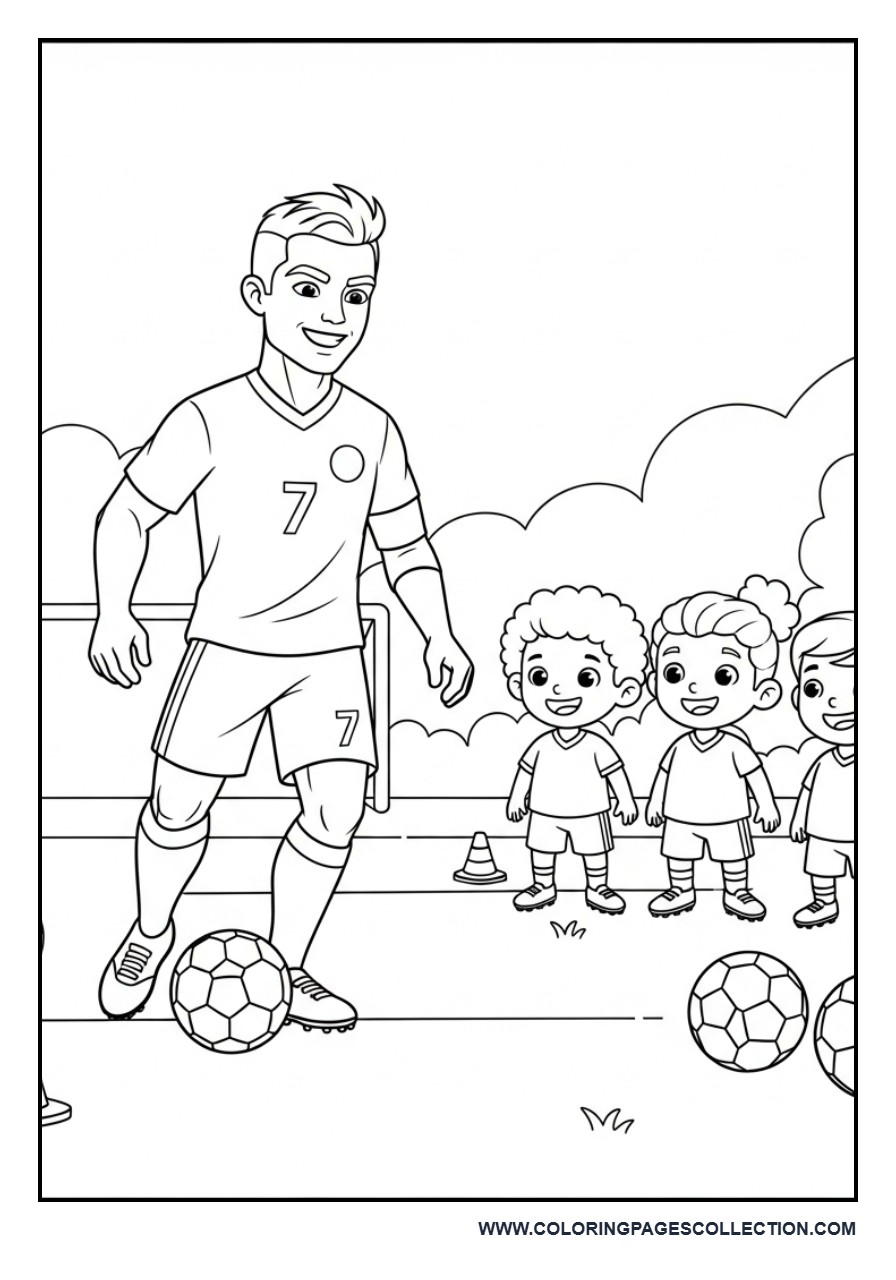 Cristiano Ronaldo Teaching Kids Football