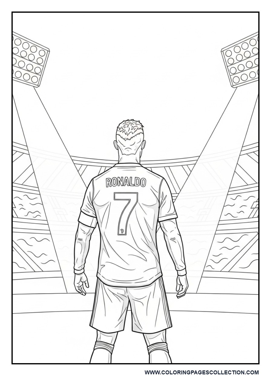 Cristiano Ronaldo Under Stadium Spotlights