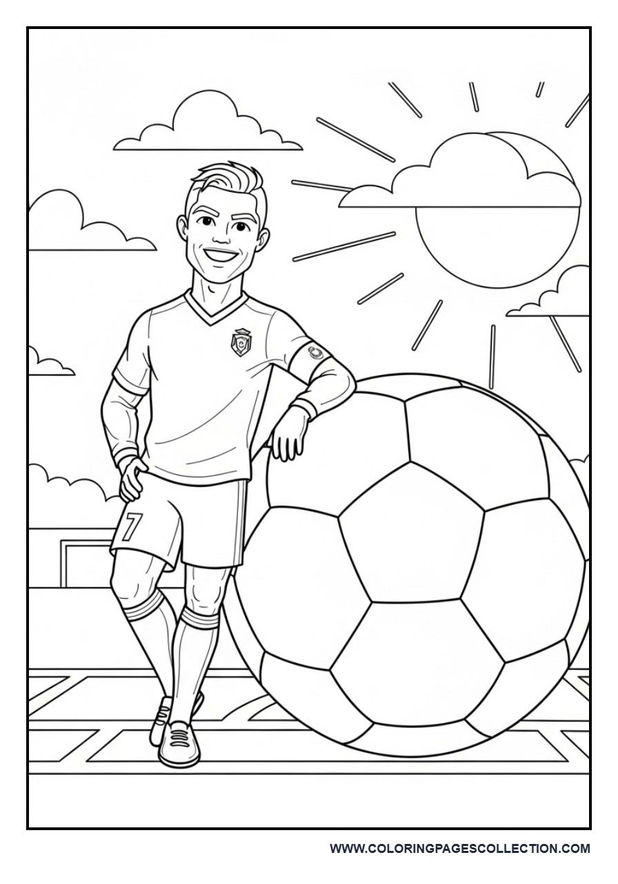 Cristiano Ronaldo with Giant Soccer Ball