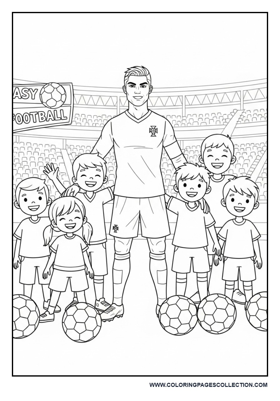 Cristiano Ronaldo with Young Football Fans