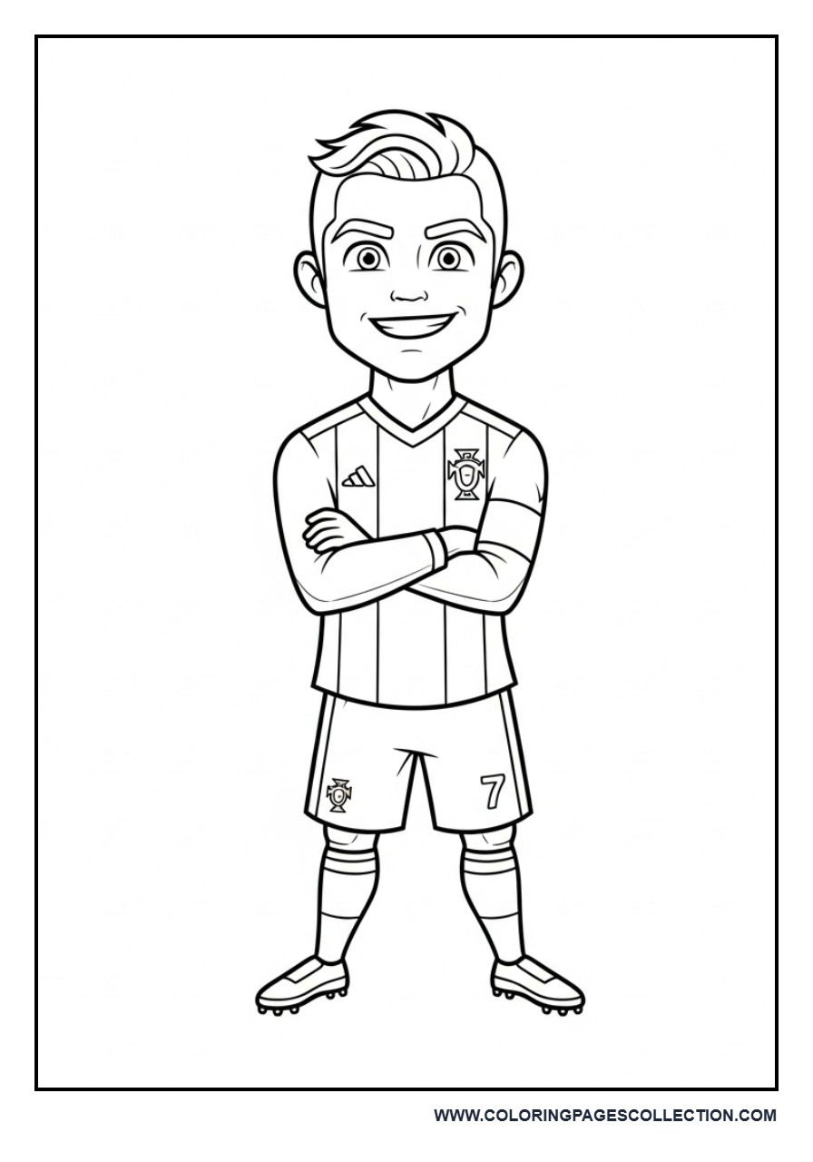 Easy Cartoon Cristiano Ronaldo Smiling