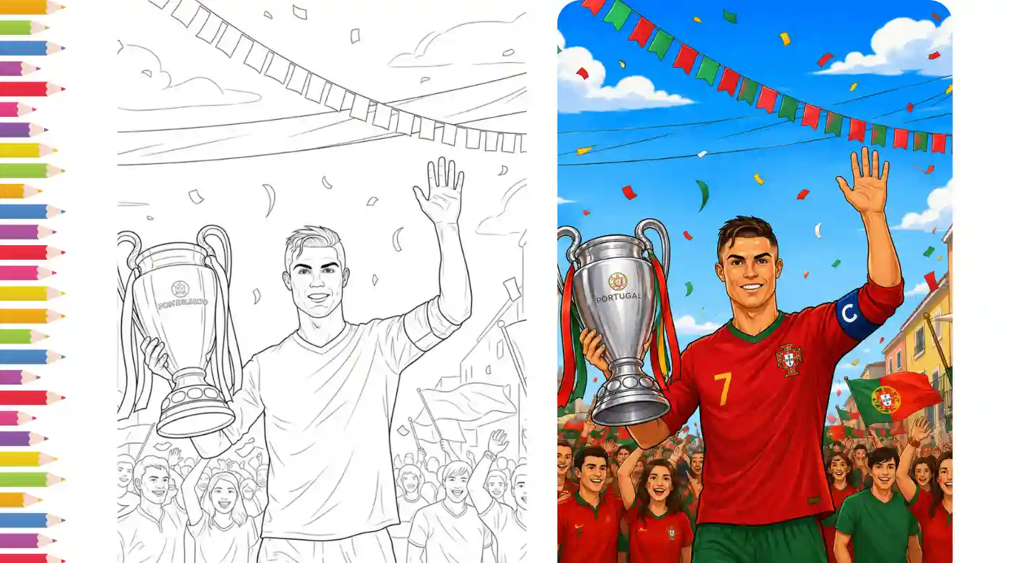 85+ Free Printable Cristiano Ronaldo Coloring Pages for Kids