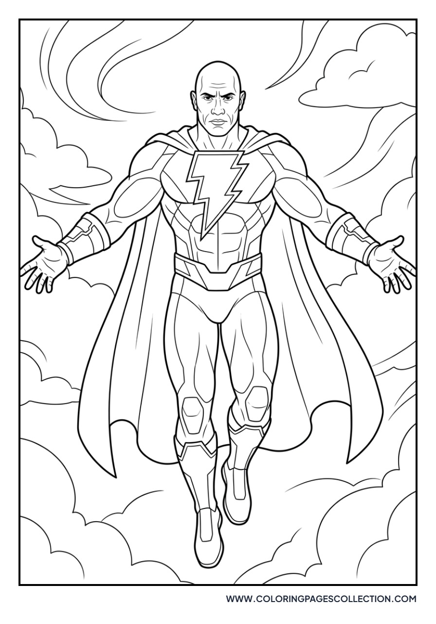 Black Adam Flying Down