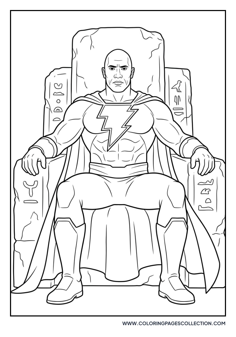 Black Adam Sitting on Throne