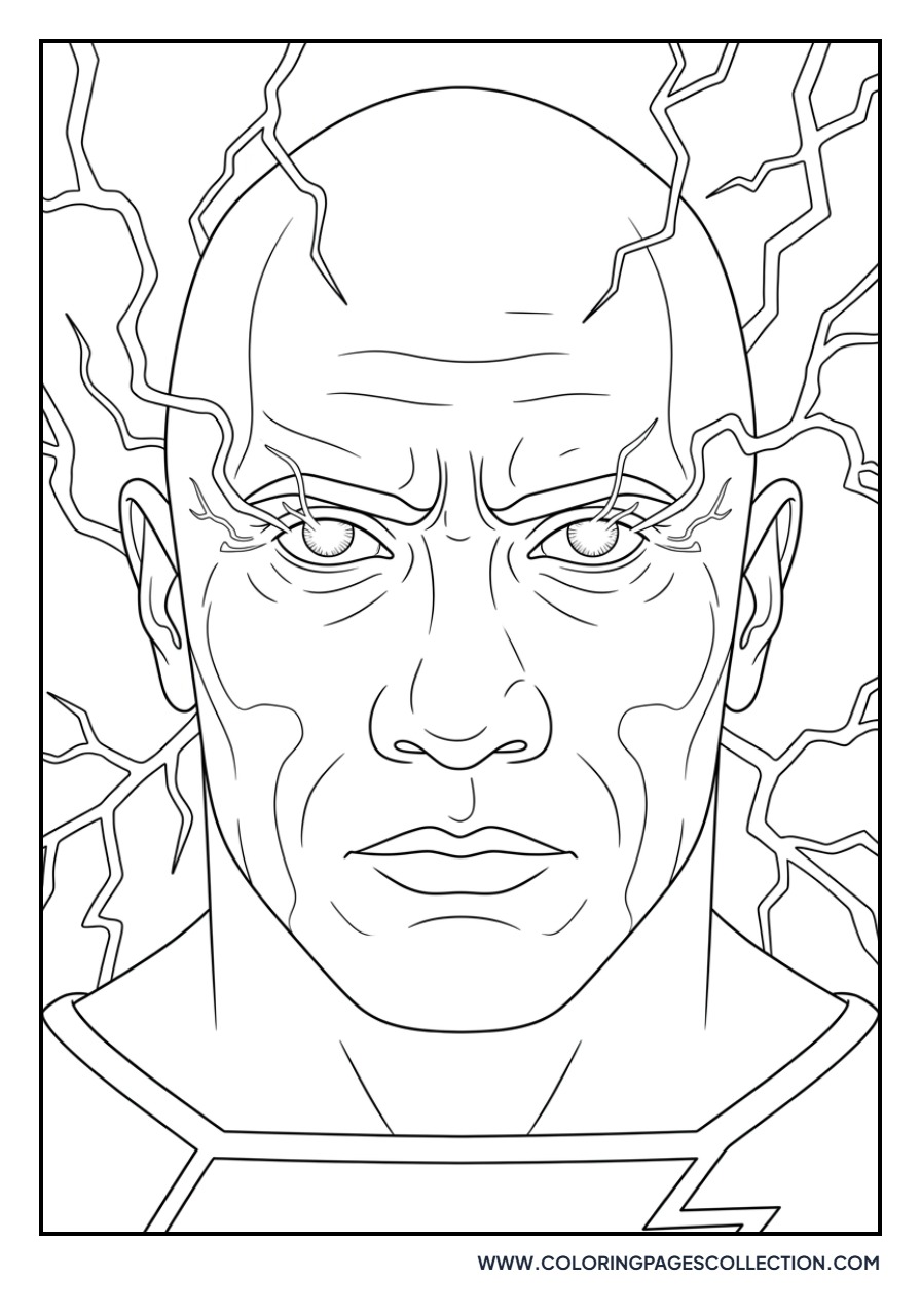 Black Adam with Glowing Eyes