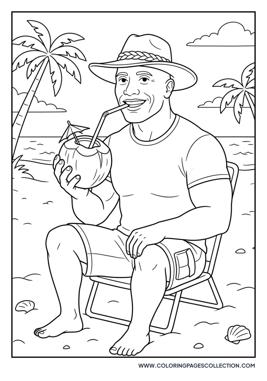 Dwayne Drinking from Coconut