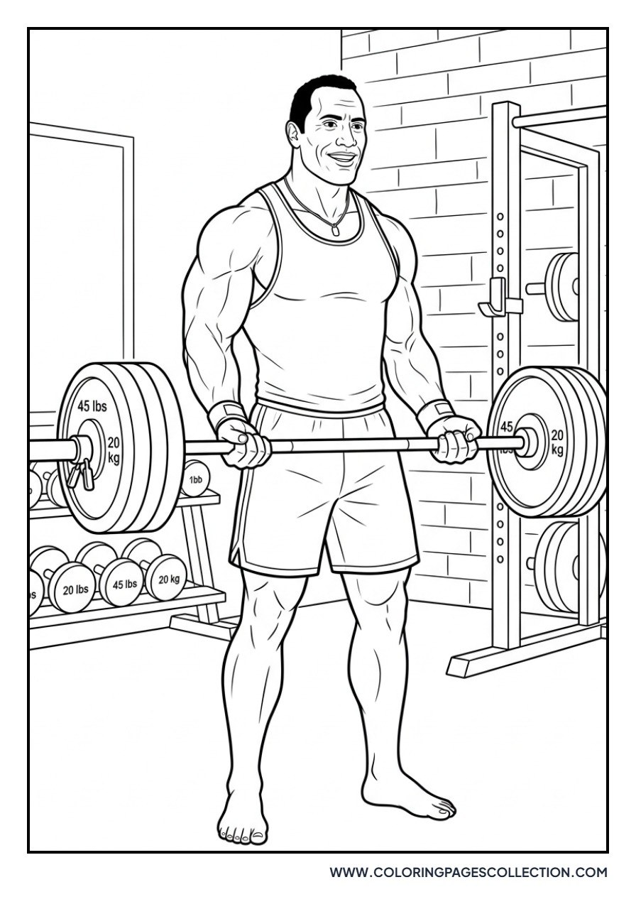 Dwayne Johnson Lifting Weights