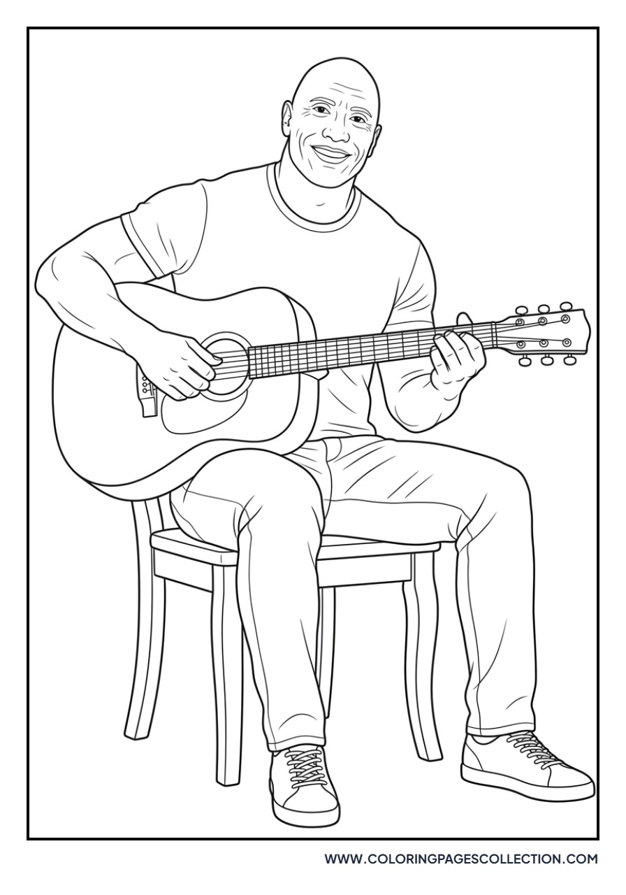 Dwayne Johnson Playing Guitar