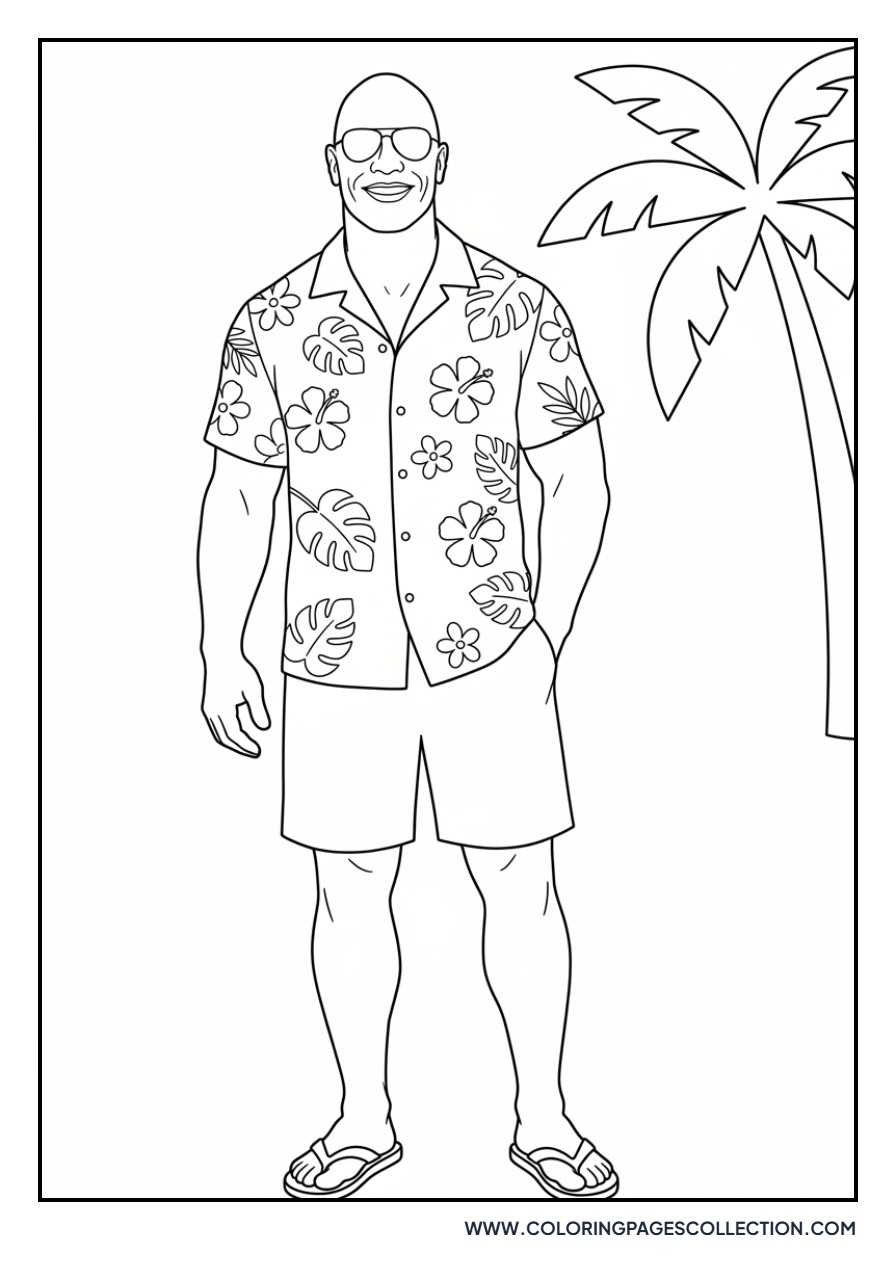 Dwayne Wearing Tropical Shirt
