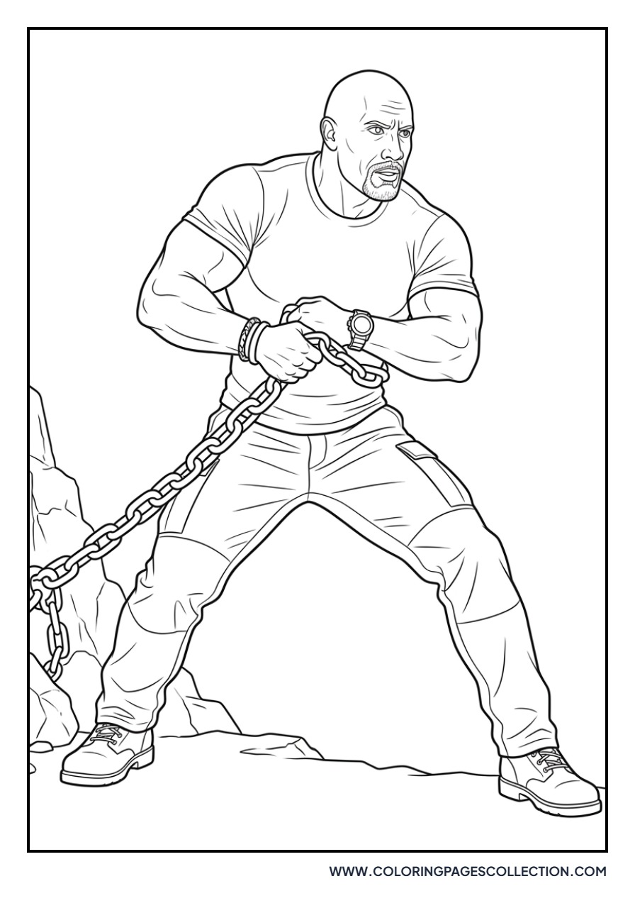 Luke Hobbs Holding Chains