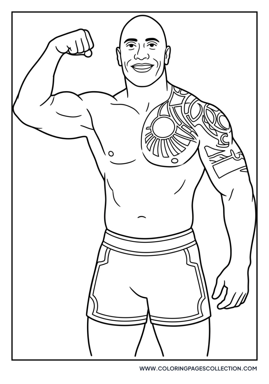 The Rock Posing Flexing