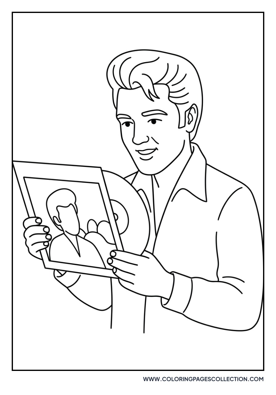 Elvis Holding a Record