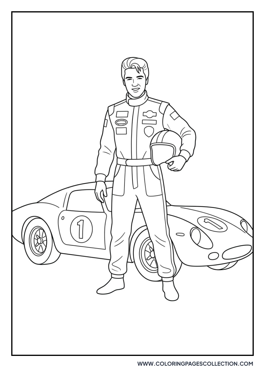 Elvis in Race Car Suit