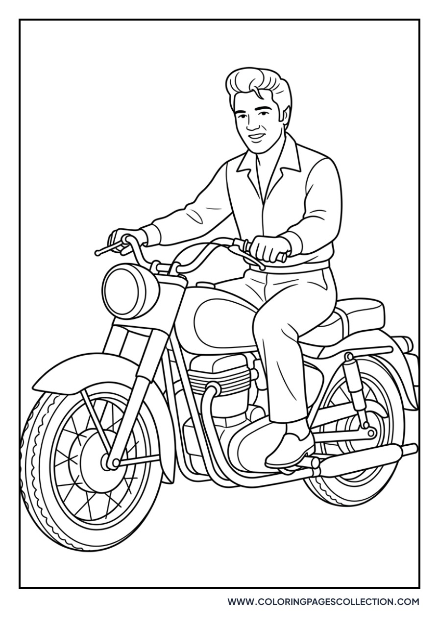 Elvis on a Classic Motorcycle