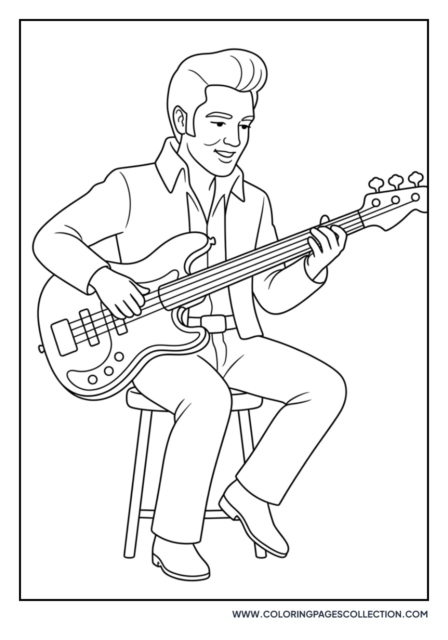 Elvis Playing Electric Bass