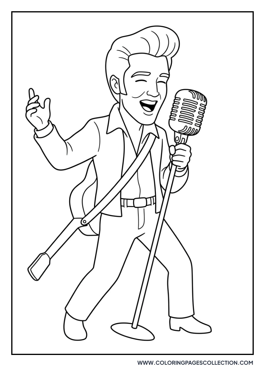 Elvis Singing into Vintage Mic