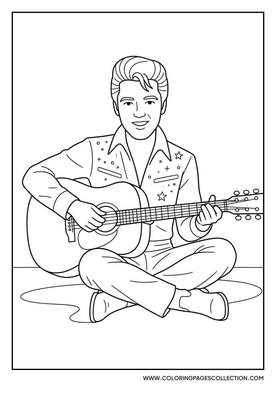 Elvis Sitting Cross-Legged