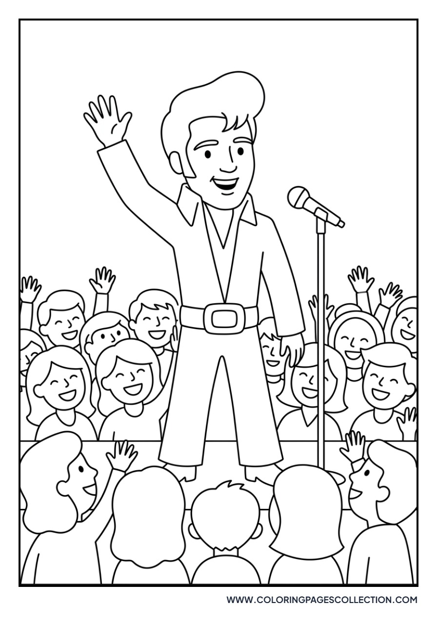 Elvis Waving to Crowd