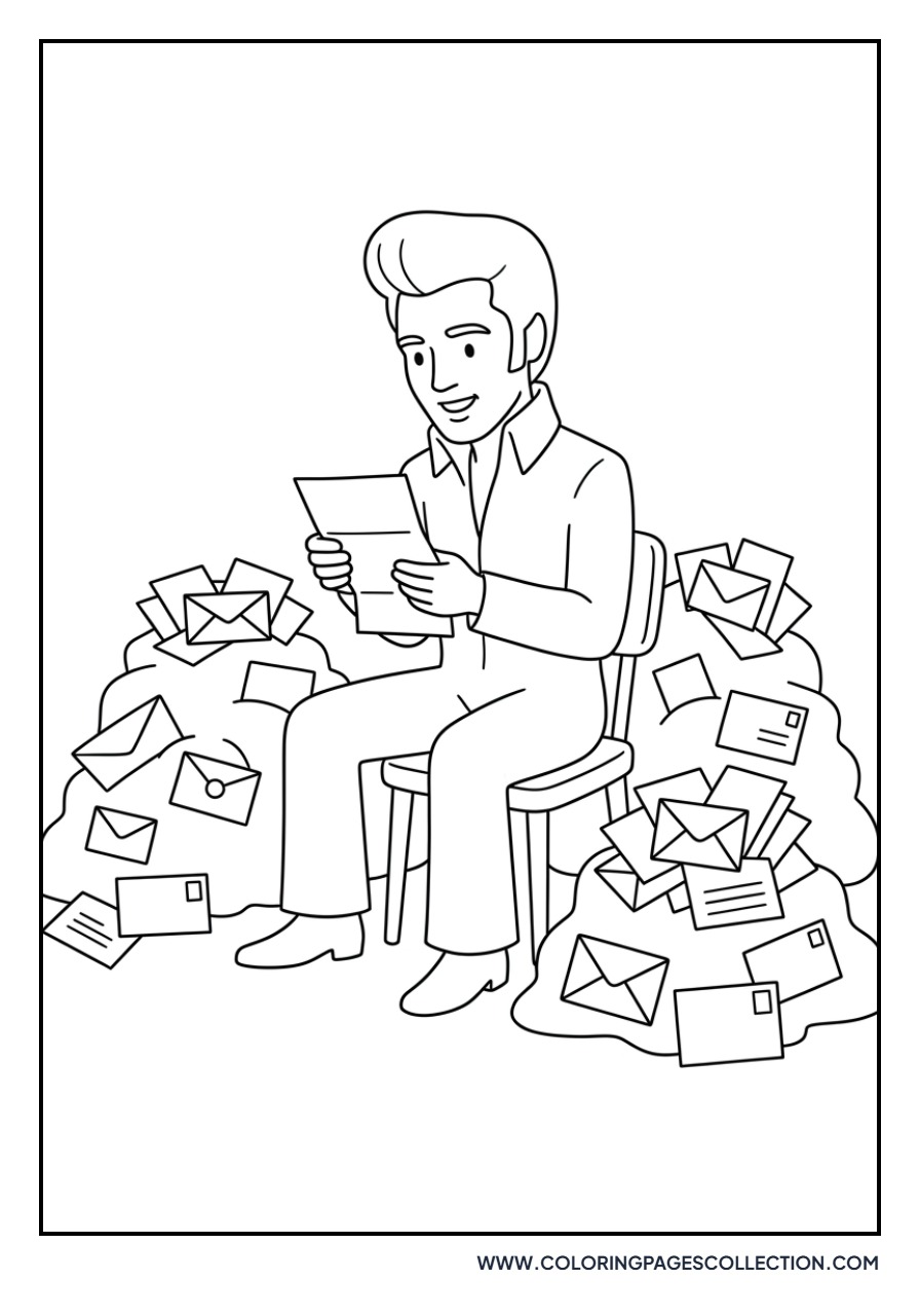 Elvis with Fan Letters