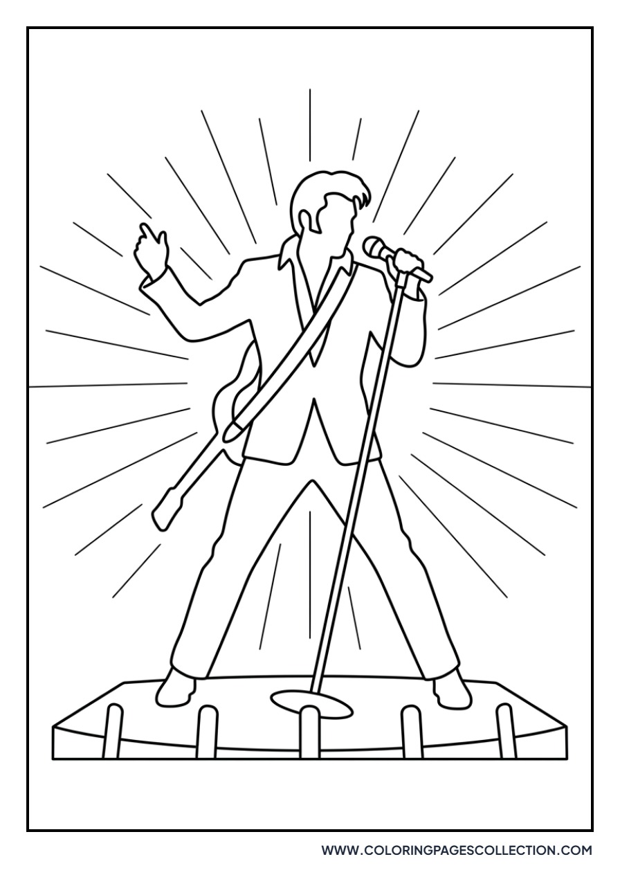 Elvis with Fan Silhouette