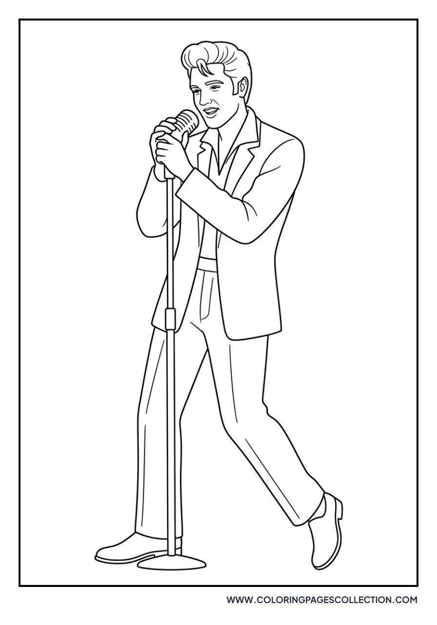 Elvis with Microphone Stand