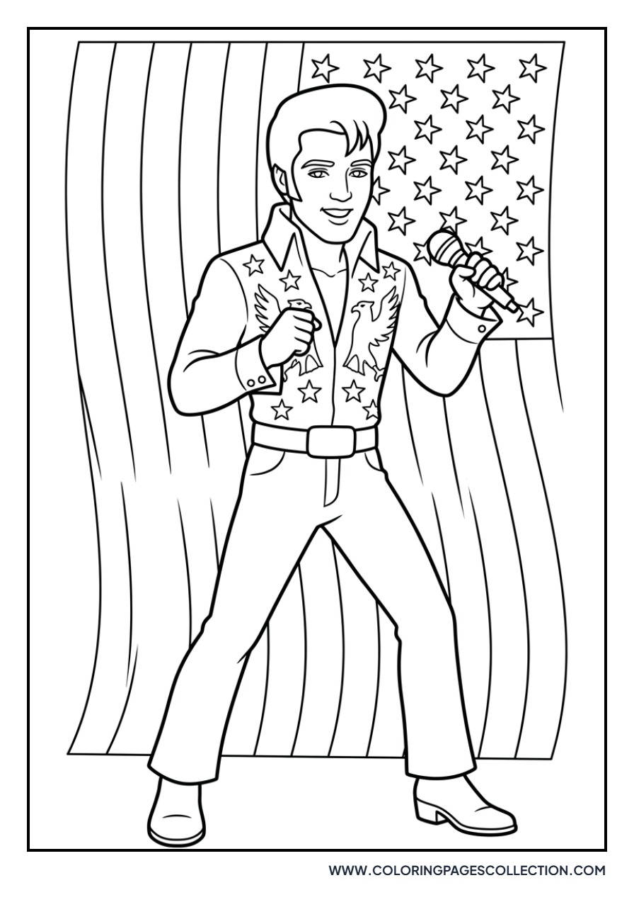 Elvis with Stars and Stripes