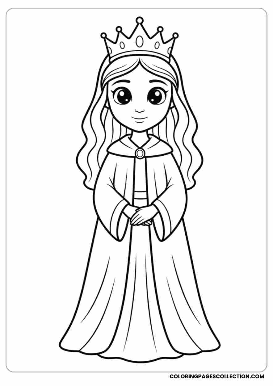 Queen Esther portrait , Coloring page, coloring sheet, queen esther coloring pages,