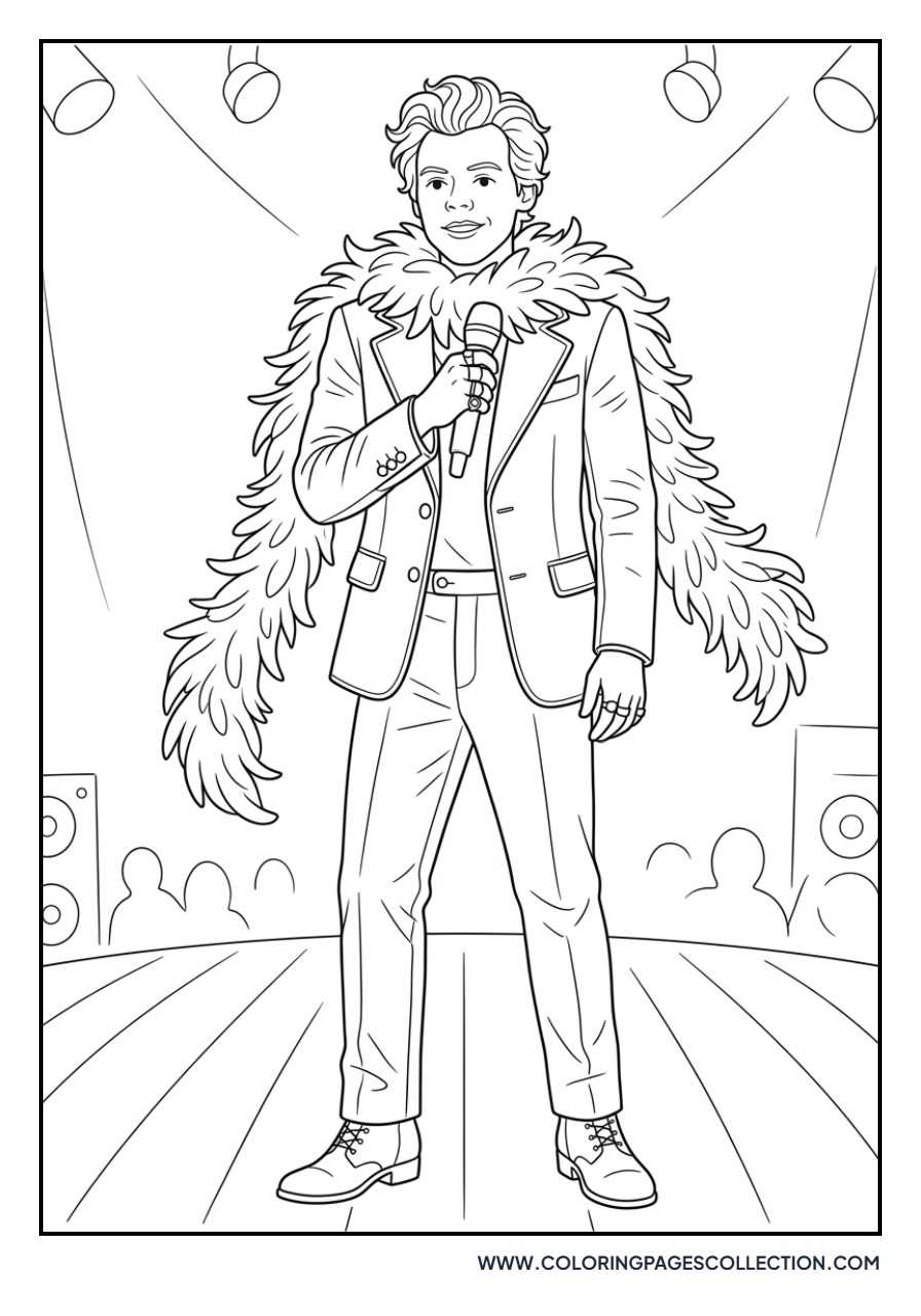 Harry Styles in Feather Boa