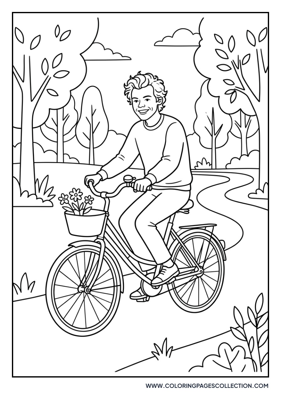 Harry Styles on a Bicycle