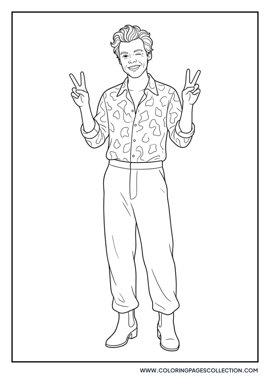 Harry Styles Peace Sign