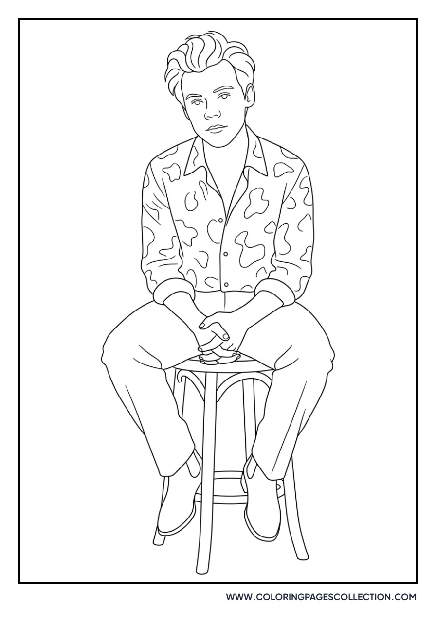 Harry Styles Sitting on Stool