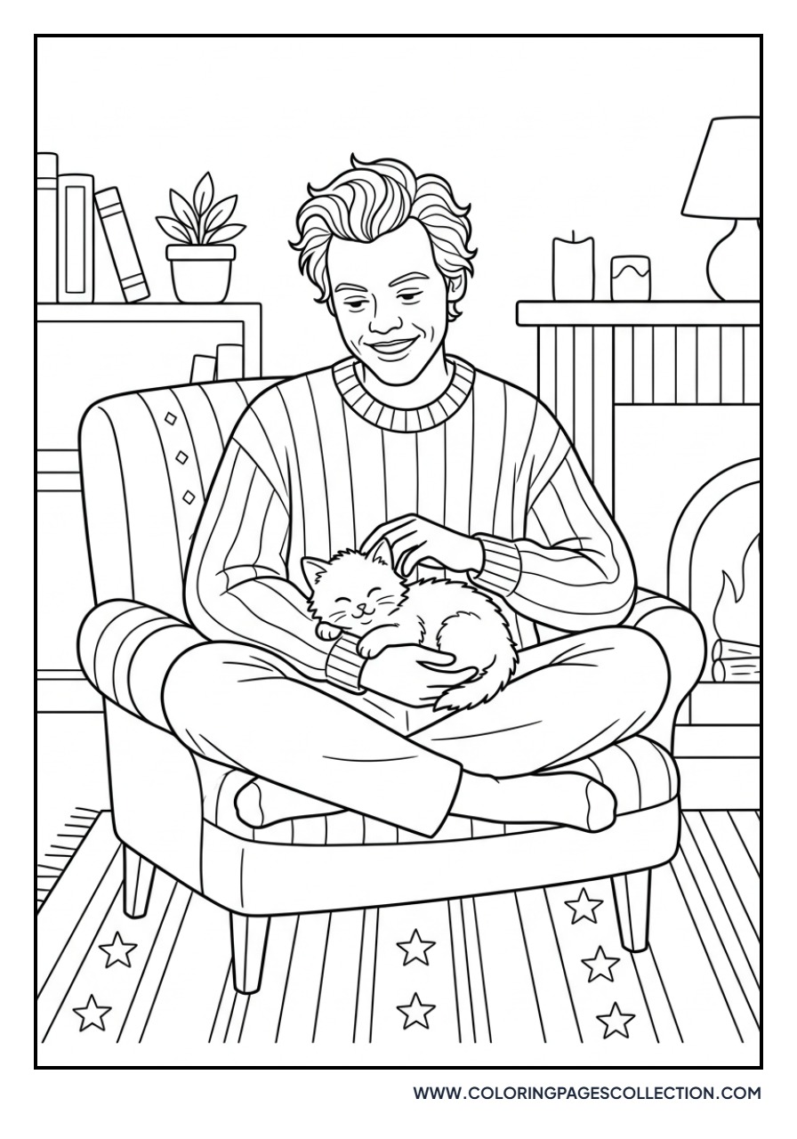 Harry Styles with a Cat