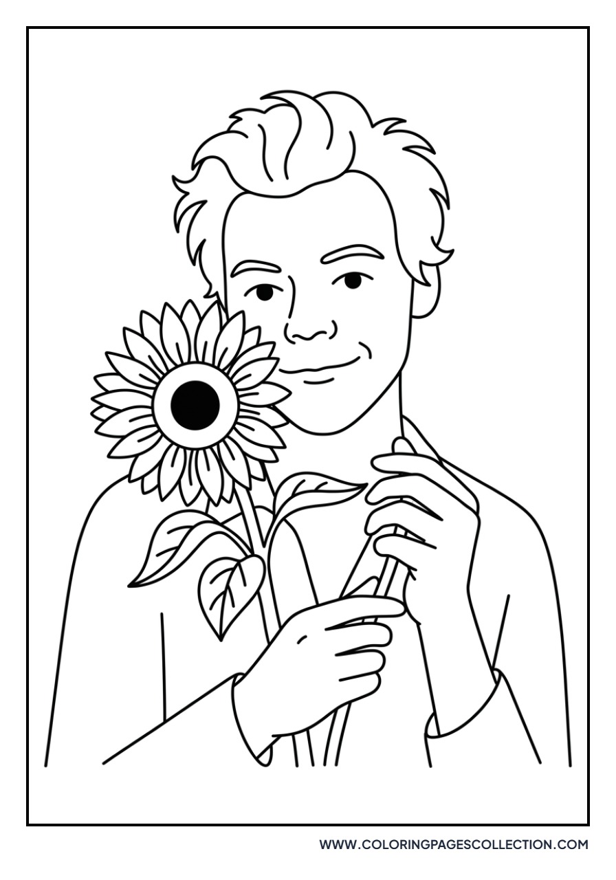 Harry Styles with a Sunflower