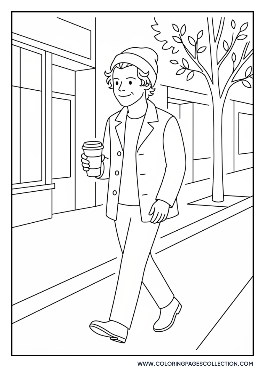 Harry Styles with Coffee