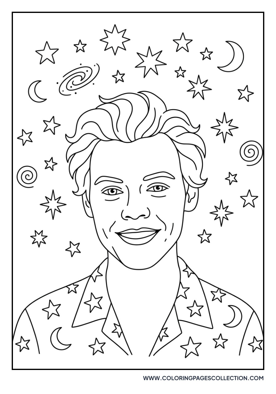 Harry Styles with Star Background