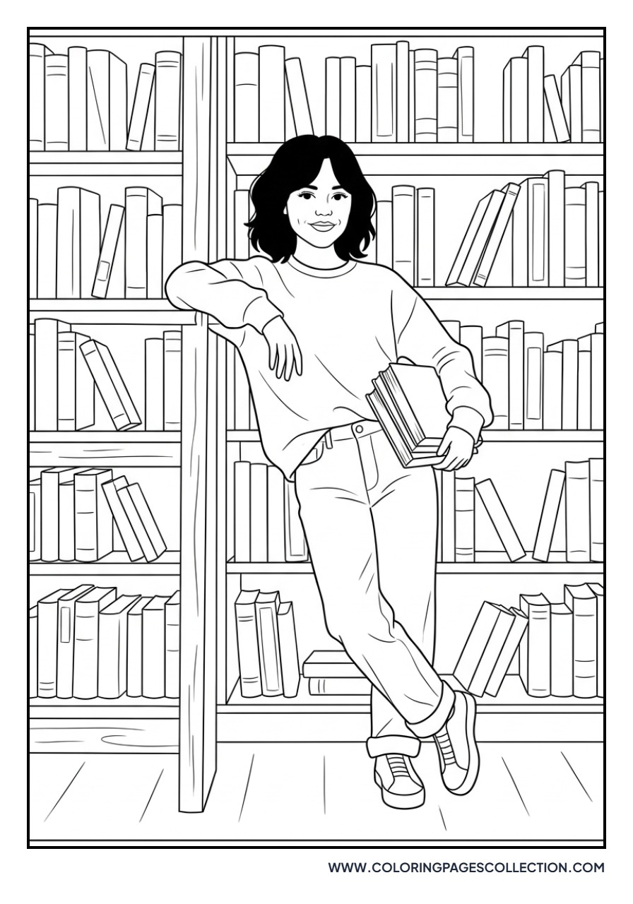 Jenna Ortega at the Library