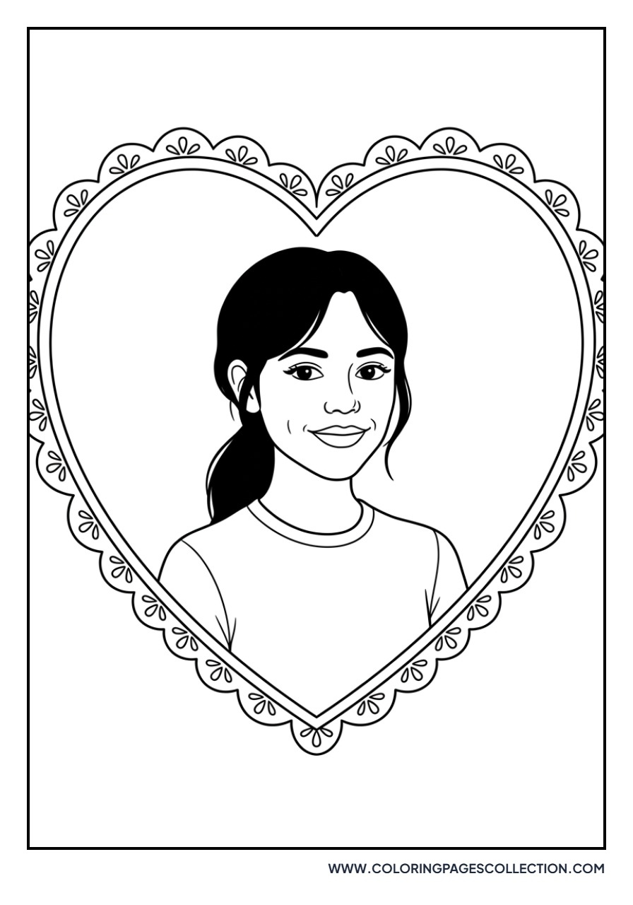 Jenna Ortega Heart Border