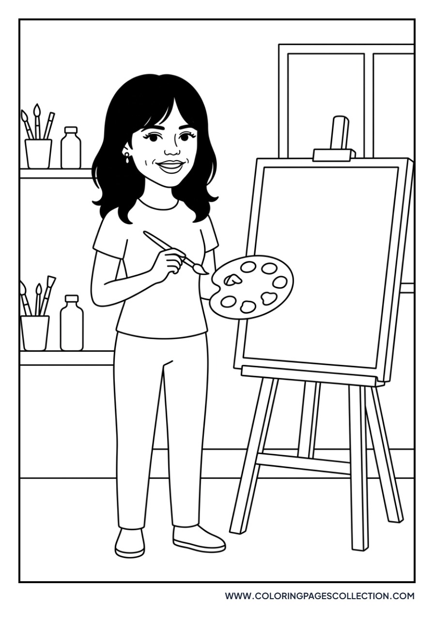 Jenna Ortega Painting on Canvas