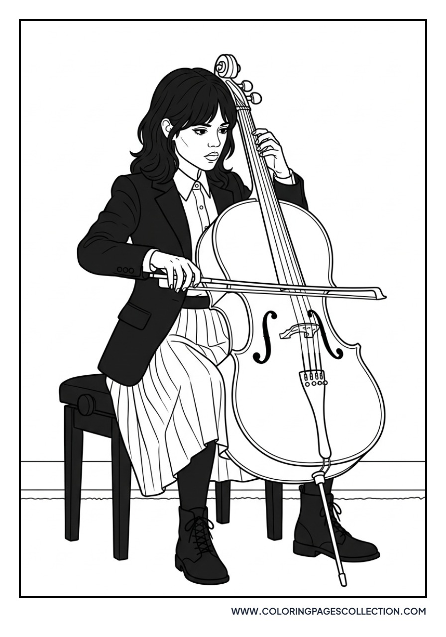 Jenna Ortega Playing Cello