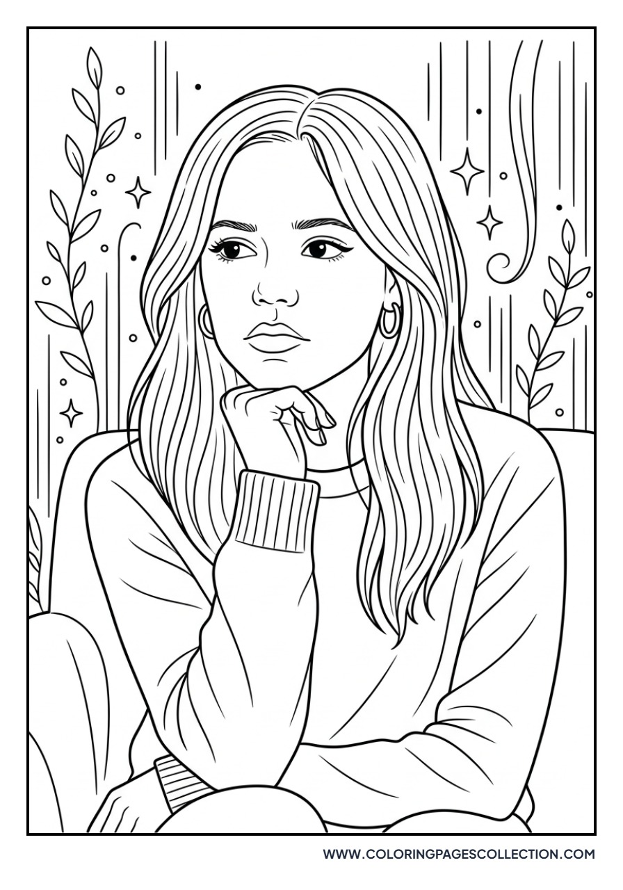 Jenna Ortega Thinking Pose
