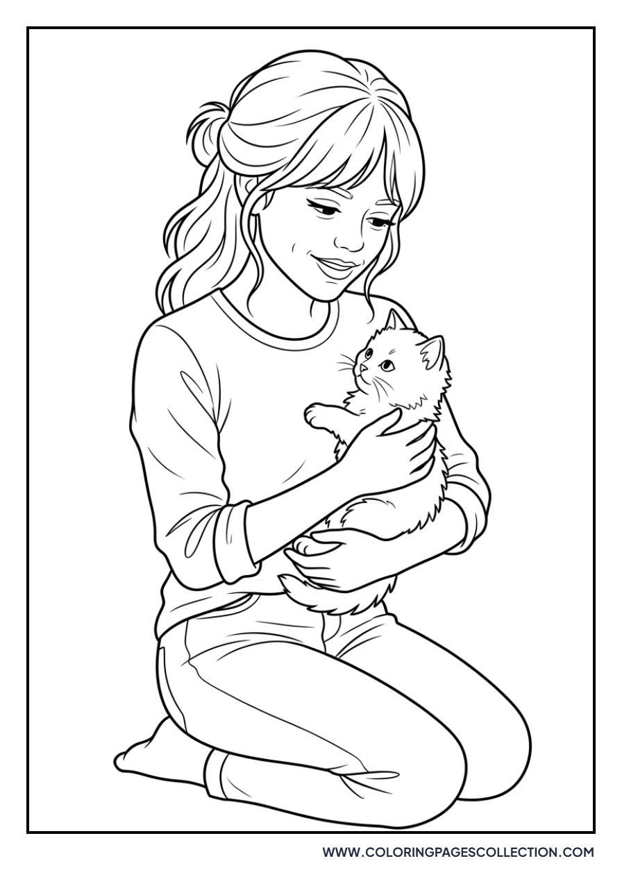 Jenna Ortega with a Kitten